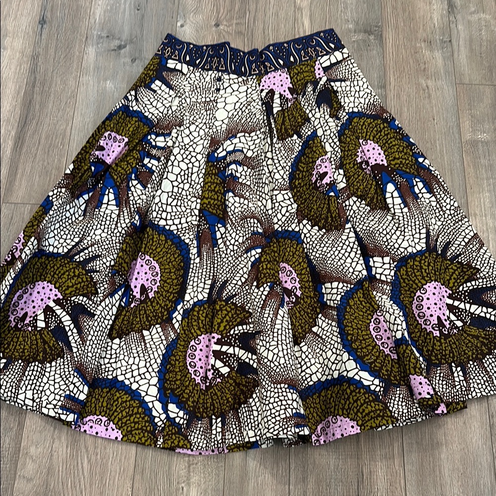 Silver and Purple Knee-Length A-Line Skirt